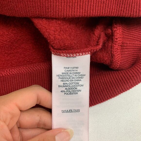 True Religion Sweatshirt Womens Medium Rich Red Fleece Long Sleeve Crew Neck - Picture 9 of 13